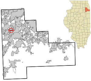 Location in Will County and the state of Illinois.