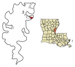 Location of Vidalia in Concordia Parish, Louisiana.