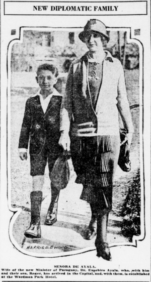 Eusebio Ayala wife and son newspaper photo (cropped)