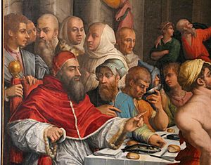 Giorgio vasari, cena in casa di san gregorio magno, 1540, da s. giovanni in bosco, 04