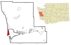 Location of Ocean Shores, Washington