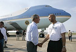 Hurricane Katrina President Bush with New Orleans Mayor