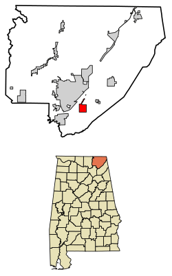 Location of Section in Jackson County, Alabama.