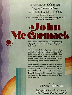 John McCormack ad (part 1) in The Film Daily, Jan-Jun 1929 (page 1482 crop)