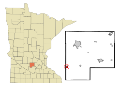 Location of Stewartwithin McLeod County, Minnesota