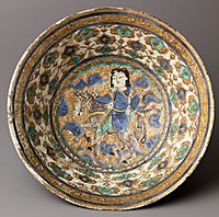 Mina'i Bowl with horserider, early 13th century, Iran.