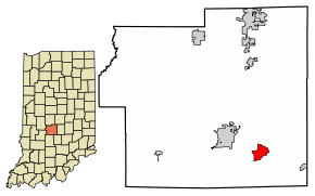Location of Painted Hills in Morgan County, Indiana.