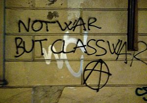Not War but Class War graffiti in Turin