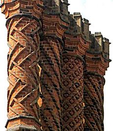 Tudor chimneys on Hampton Court Palace, Middlesex