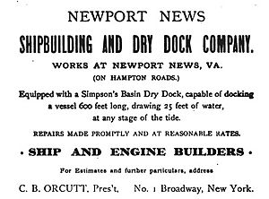 1899 Newport News Shipbuilding Co. advertisement