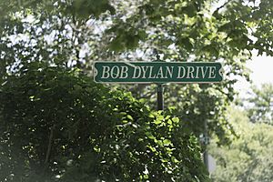 Bob Dylan Drive street sign in Hibbing, Minnesota