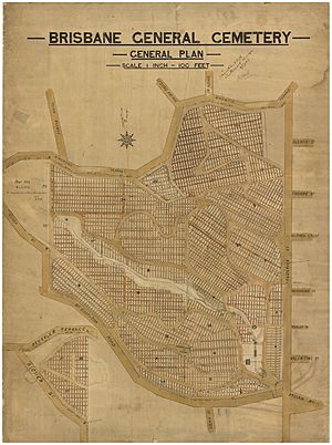 Brisbane General Cemetery (Toowong) - General plan, 8 July 1909