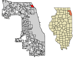 Location of Winnetka in Cook County, Illinois