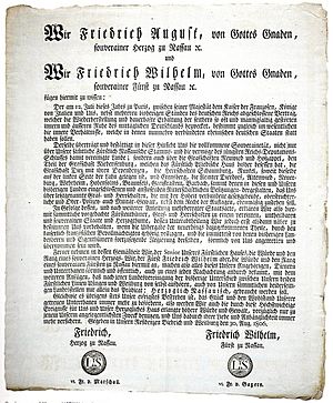 Gründungsurkunde Herzogtum Nassau 1806