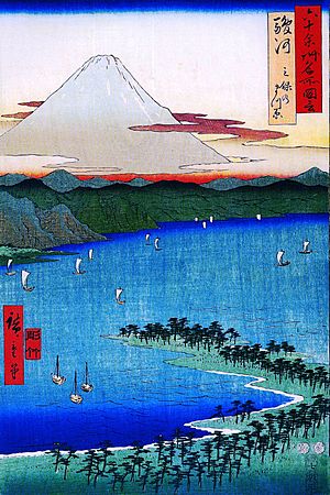 Hiroshige Mount Fuji seen across a ray