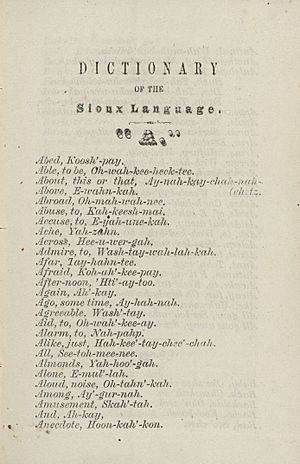 Houghton 1273.51 - Dictionary of Sioux Language, p. 3