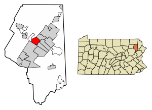 Location of Dickson City in Lackawanna County, Pennsylvania