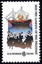 Landing of Pilgrims 1970 U.S. stamp.1