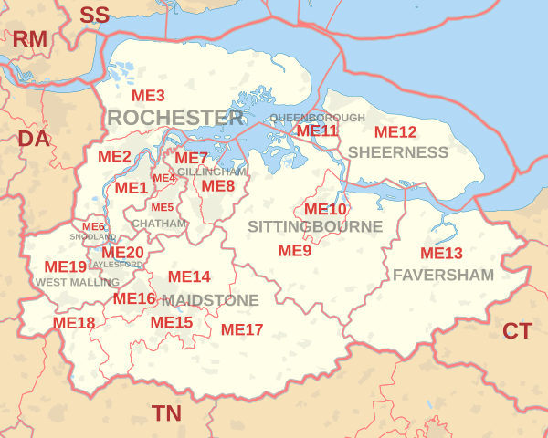 ME postcode area map