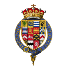 Quartered arms of Sir Ambrose Dudley, 3rd Earl of Warwick, KG