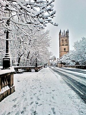 Snow Magdalen Bridge