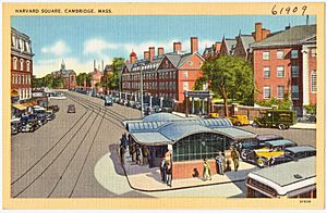 Tichnor Brothers Harvard Square postcard, circa 1930s
