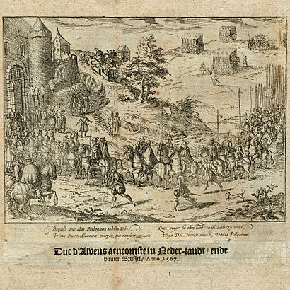 14-4003 Print Baudartius Arrival Duke of Alba Brussels 1567 1