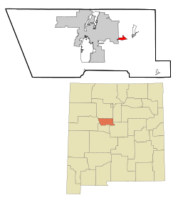 Location of Carnuel, New Mexico