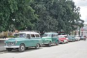 Classic automobiles in Colón, Cuba (2013)