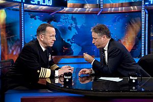 Jon Stewart and Michael Mullen on The Daily Show