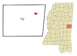 Location of Scooba, Mississippi