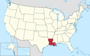 Louisiana's location within the US