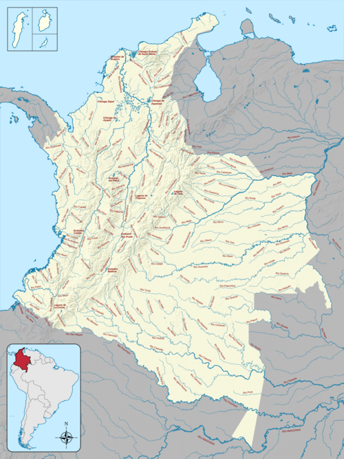 Mapa de Colombia (ríos)