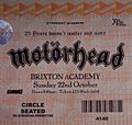 Motorhead 25th Anniversary Concert Ticket