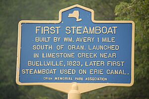New York State historic marker – First Steamboat
