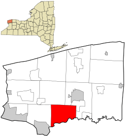Location in Niagara County and the state of New York.v