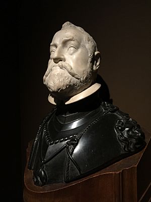 Portrait bust of Rudolf II, Holy Roman Emperor, Antwerp City Hall, Belgium - 20150629-03