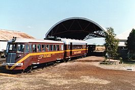 RM 93 and trailer about to depart Normanton on its weekly run to Croydon, July 1991.jpg