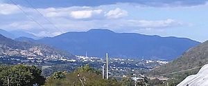View of San Jose de Ocoa town with Sierra de Ocoa mountain range