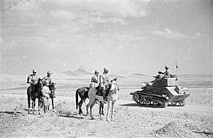 Soviet and British troops rendezvous in the desert near Quazvin
