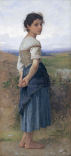 The young shepherdess, by William-Adolphe Bouguereau