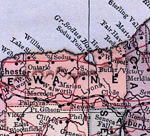Wayne County, NY 1885 map