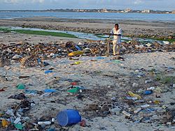 This stretch of coast in Tanzania's capital Dar es Salaam serves as a public waste dump.