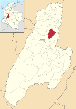 Location of the municipality and town of Alvarado, Tolima in the Tolima Department of Colombia.