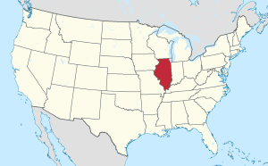 Location of Illinois in the contiguous United States