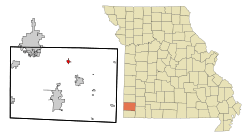 Location of Diamond, Missouri