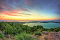 Şeytan Sofrası'ndan Günbatımında Ayvalık Adaları Milli Parkı Görünümü