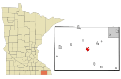 Location of Prestonwithin Fillmore County and state of Minnesota