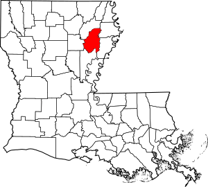 Map of Louisiana highlighting Franklin Parish