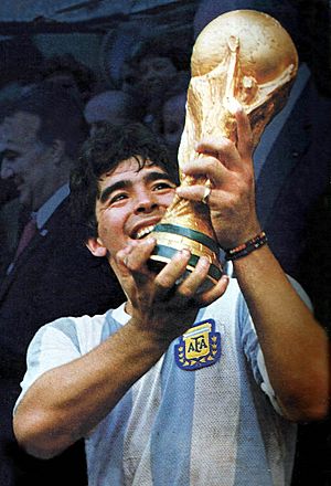 Maradona-Mundial 86 con la copa